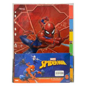 SEPARADOR DE HOJAS REX A4 SPIDERMAN 6 UND.
